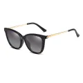 Magnetic - Cat-eye Black Clip On Sunglasses for Women